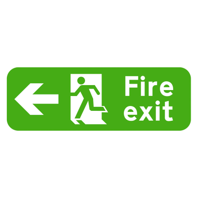 Photoluminescent Fire Exit Left Sign - 600 x 200mm