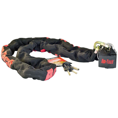Chain Quadlink 1.8m x 10mm Nylon Sleeved c/w Padlock 65mm