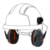 JSP Sonis C Compact Low Profile Helmet Mounted Ear Defenders Dark Grey / Orange - 31dB SNR