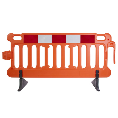Highway Barrier with Black Anti-Trip Feet - Orange - 2 Metres