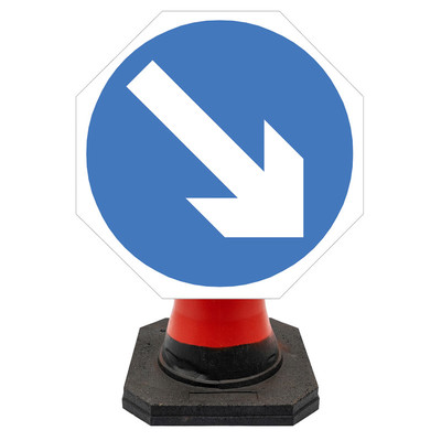 Hangman Circle Sign Plate - Keep Right - 750mm