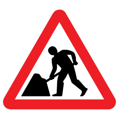 Jazz Triangle Sign Plate - Man at Work - 750 x 2mm