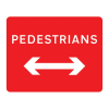 Bilingual Jazz Sign Plate 300mm Centres - Pedestrians Arrow Reversible - 600 x 450mm
