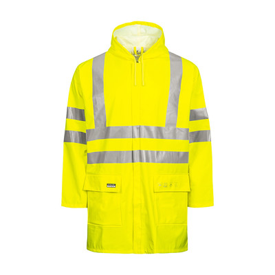 Lyngsoe FR-LR55 FR AS Waterproof Hi-Vis Rain Jacket - Yellow / S