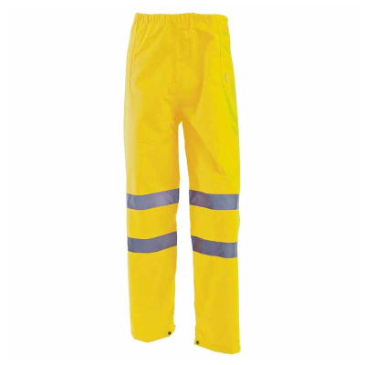 Waterproof Hi-Vis Yellow Overtrousers - S