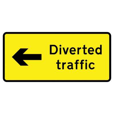Jazz Sign Plate - Diverted Traffic Arrow Right - 1050 x 450 x 2mm