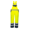 Waterproof Breathable Hi-Vis Unlined Yellow/Navy Bib and Brace - S