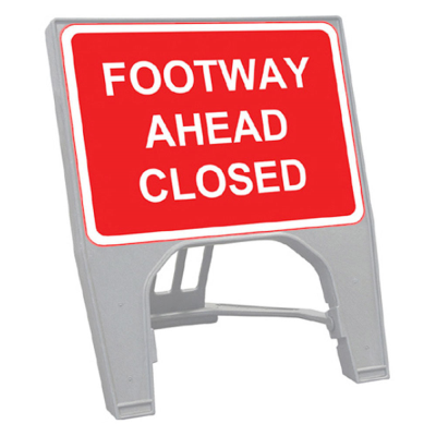 Q-Sign Face Only - Footway Ahead Closed - 600 x 450mm