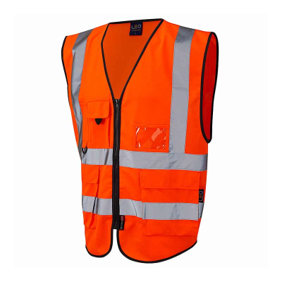 Leo Lynton Rail Hi-Vis Orange Superior Waistcoat (MOQ 5)