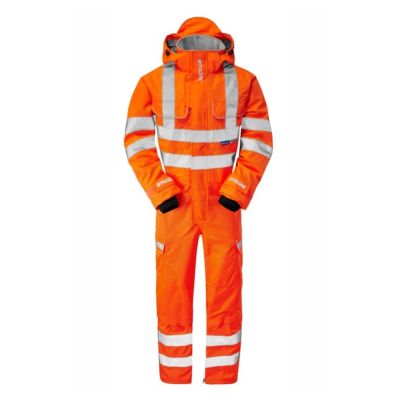 Pulsar PR505 Recycled Waterproof Breathable Rail Hi-Vis Orange Coverall - S