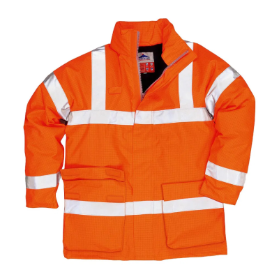 Portwest S778 Bizflame Rail FR AS Waterproof Hi-Vis Orange Jacket - XS