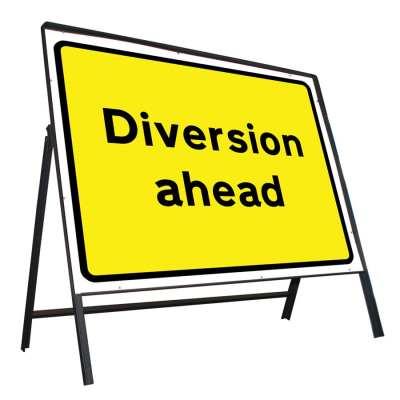 Jazz Sign Complete Riveted - Diversion Ahead - 1050 x 750mm