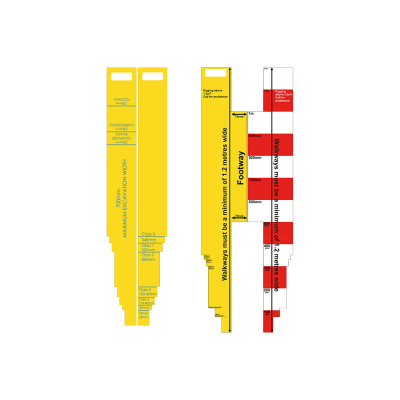 Trench Measuring Stick Yellow 1000 x120mm c/w Increments