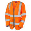 Leo Beaworthy Women's EcoViz Hi-Vis Superior Long Sleeve Waistcoat - Orange