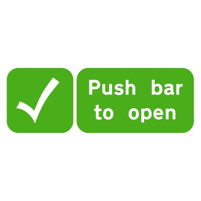 Push Bar to Open Sign - 600 x 200 x 1mm