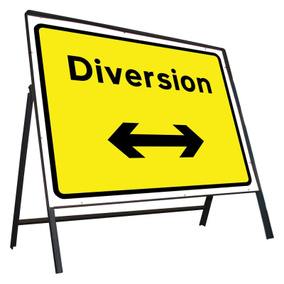 Jazz Sign Complete Riveted - Diversion Arrow Reversible - 1050 x 750mm