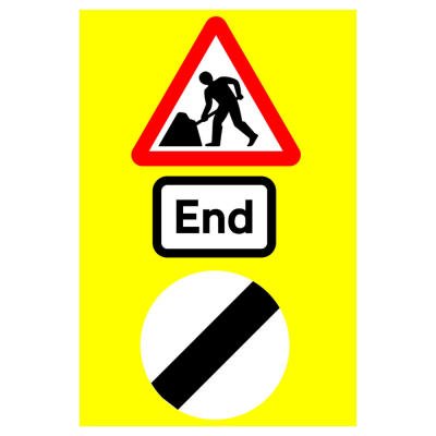 Jazz Sign Plate 300mm Centres - Men at Work / End / Dreg - 800 x 1200mm