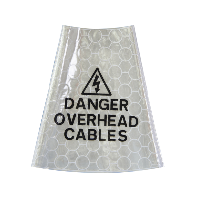 Danger Overhead Cables White Cone Sleeve - 1 Metre