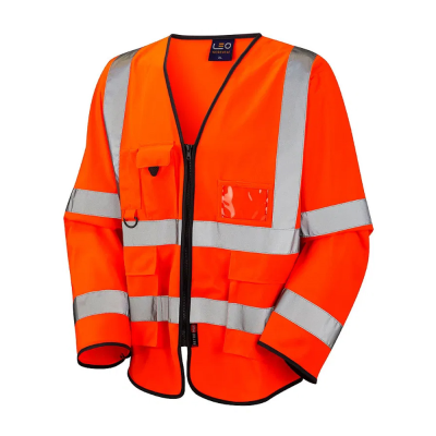 Leo Wrafton Rail Hi-Vis Long Sleeve Orange Superior Waistcoat - XL