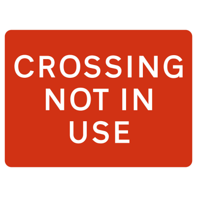 Jazz Sign Plate 300mm Centres - Crossing Not In Use - 600 x 450mm