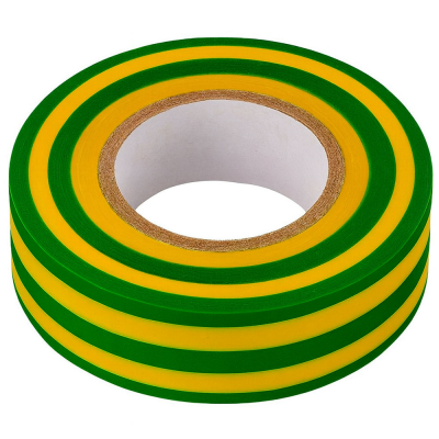 PVC Insulation Tape Green / Yellow - 19mm x 33 Metres