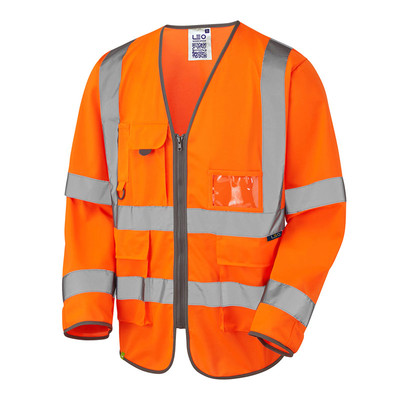 Leo Wrafton Rail Hi-Vis Long Sleeve Orange Superior Waistcoat