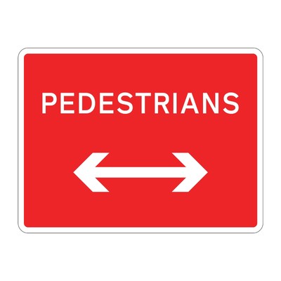 Jazz Sign Plate - Pedestrians Arrow Reversible - 600 x 450 x 2mm