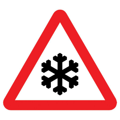 Jazz Triangle Sign Plate 300mm Centres - Risk Of Ice - 750mm