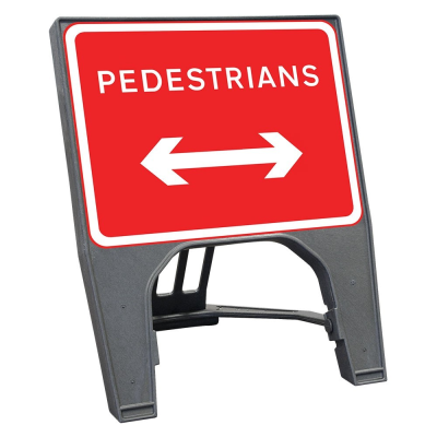 Q-Sign Complete - Pedestrians Arrow Reversible - 600 x 450mm