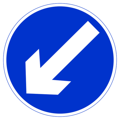 Jazz Circle Sign Plate 300mm Centres - Blue Arrow Reversible - 750mm