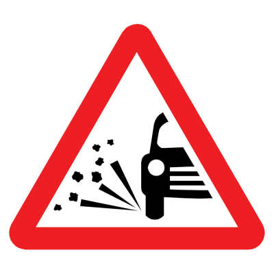Jazz Triangle Sign Plate 300mm Centres - Loose Chippings - 750mm