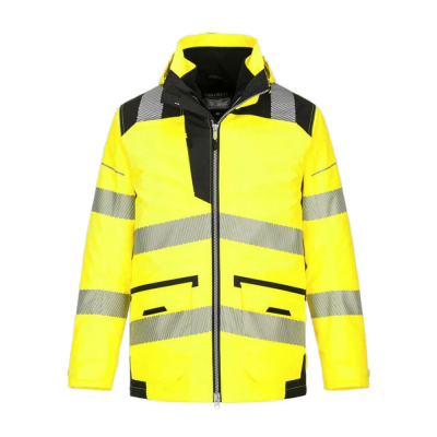 Portwest PW367 Waterproof Breathable Hi-Vis Yellow/Black 5-in-1 Jacket - M